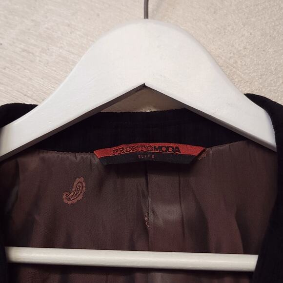Pronto Moda Blazer Black Size 52 L Mens Suit Jacket Velvet Feel The Lux Italy - Picture 4 of 9